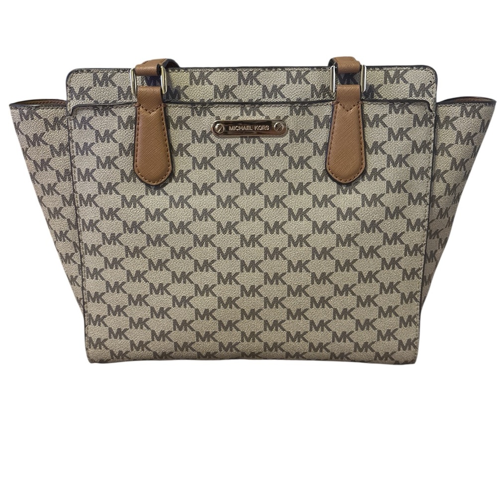 Michael Kors Signature Tan and Brown Tote